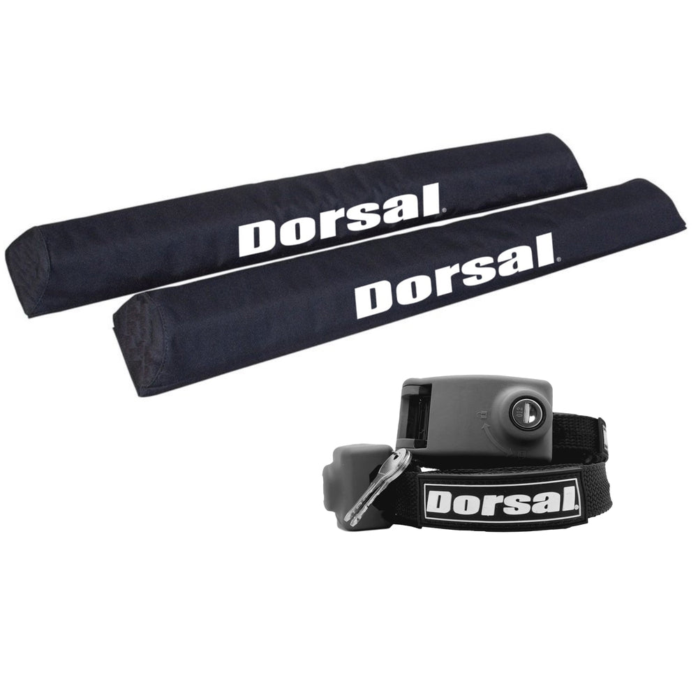 DORSAL Aero Roof Rack Pads 28 Inch Wide with Locking Straps - Pack of 4 for Car Surfboard Kayak SUP Long