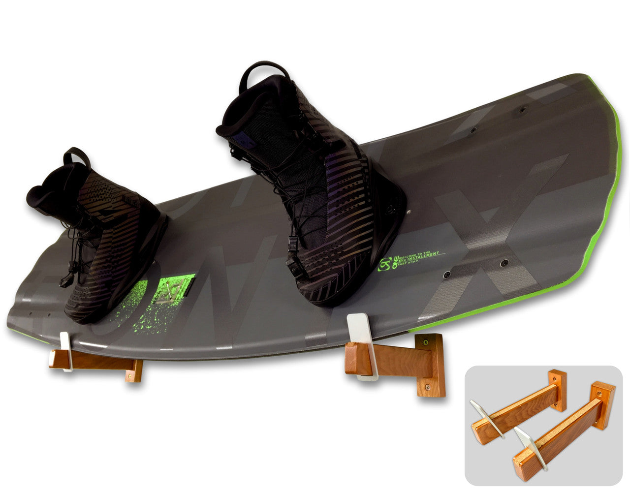 Solid Oak Wakeboard Display | Minimalist Wood Rack | Holds 20 lbs
