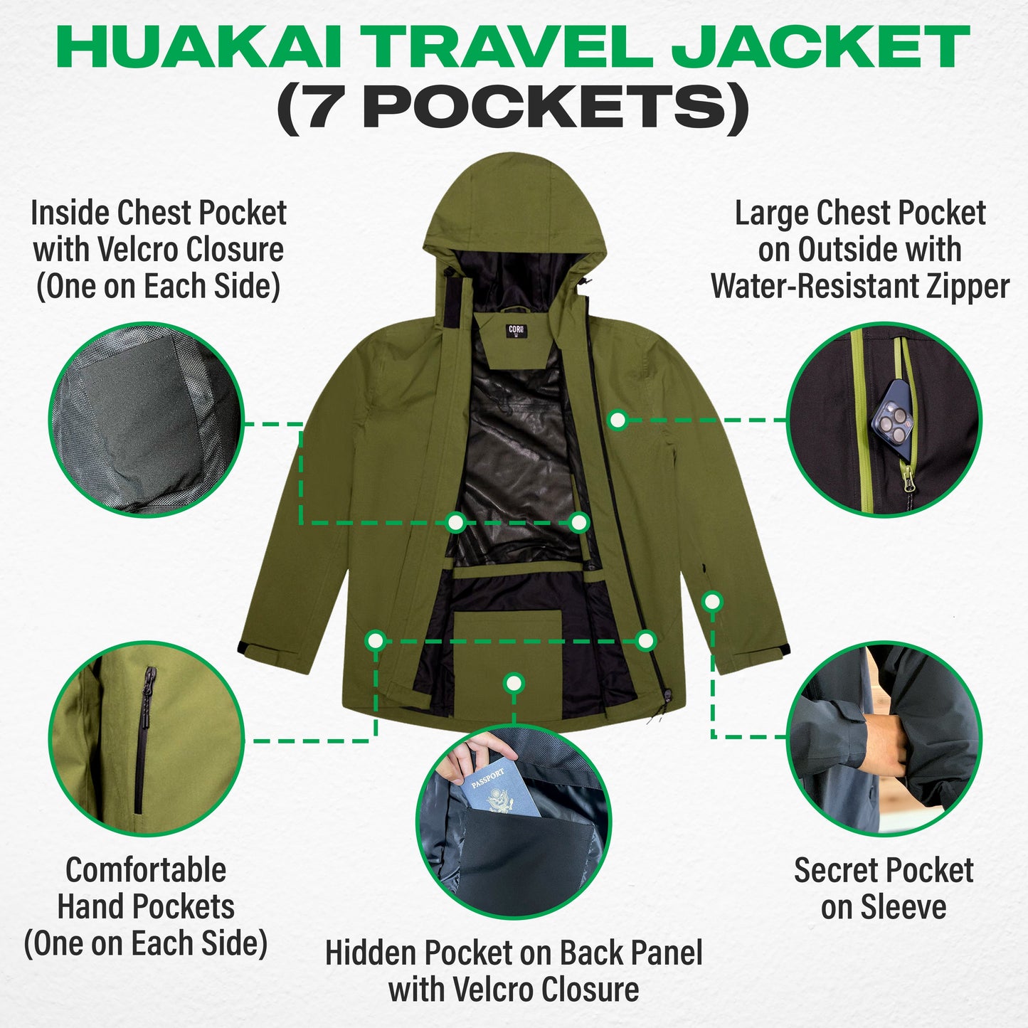 The Huakai Travel Rain Jacket - Unisex