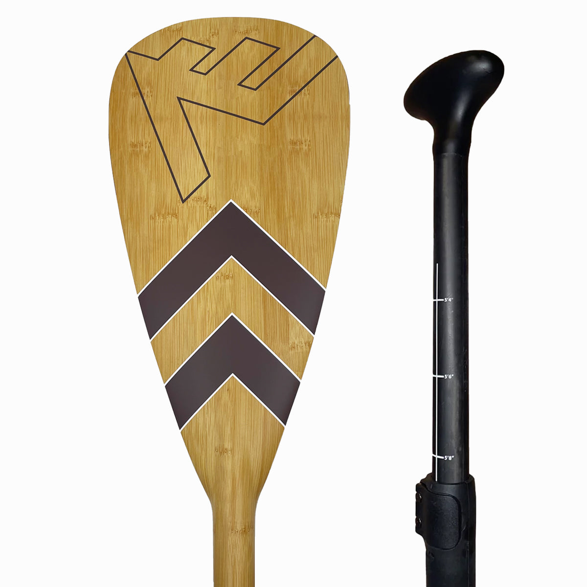 Carbon-Fiberglass Adjustable Paddle with ABS Edge - Bamboo/Brown