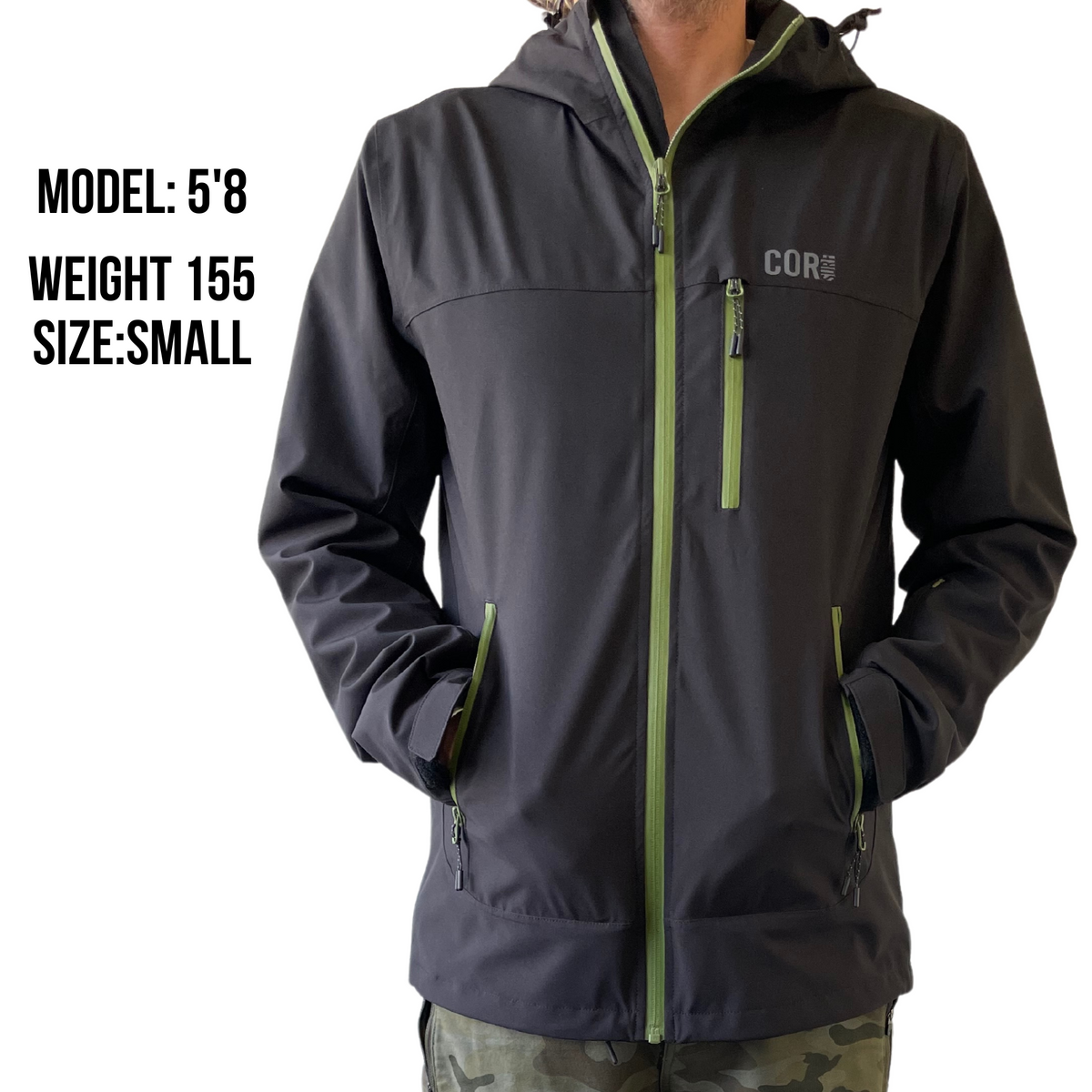 Small Huakai Waterproof Mens Rain Coat Travel Jacket