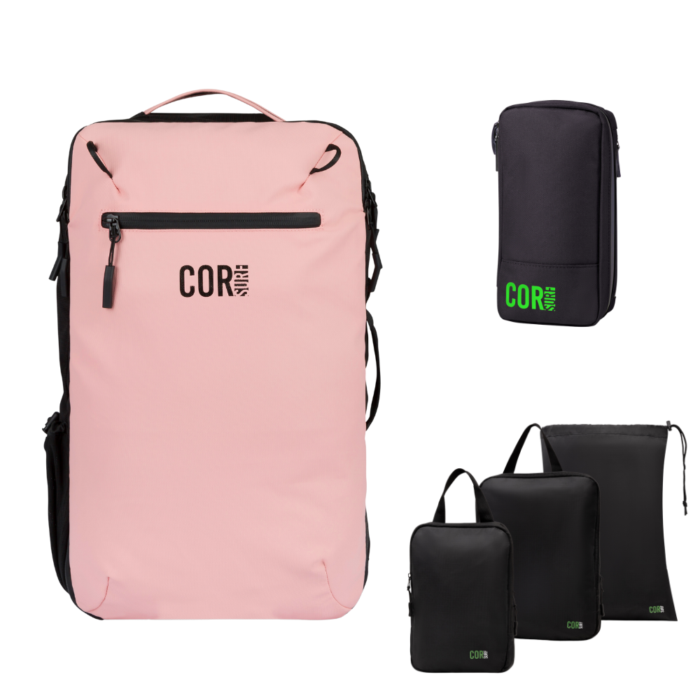 Island Hopper Travel Bundle - Backpack + Toiletry Bag + Compression Packing Cubes with YKK