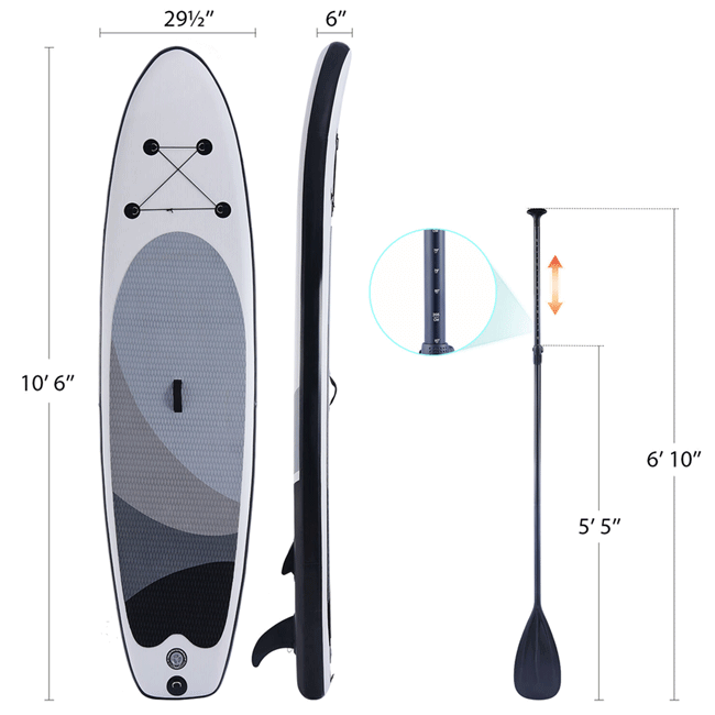 10 Inflatable Blow Up Sup Paddle Board W Carrying Bag Pump 316872