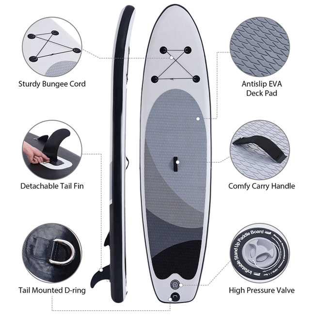 10 Inflatable Blow Up Sup Paddle Board W Carrying Bag Pump 557851