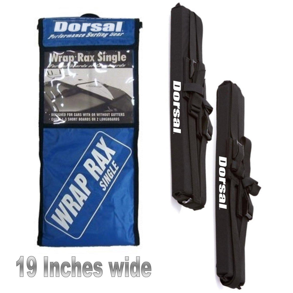 DORSAL Universal Surfboard Car Roof Wrap Soft Rack Padded System (Holds Up to 3 Boards) Fits Any Car, Neoprene Buckle Covers Prevent Damage - Pack of 2