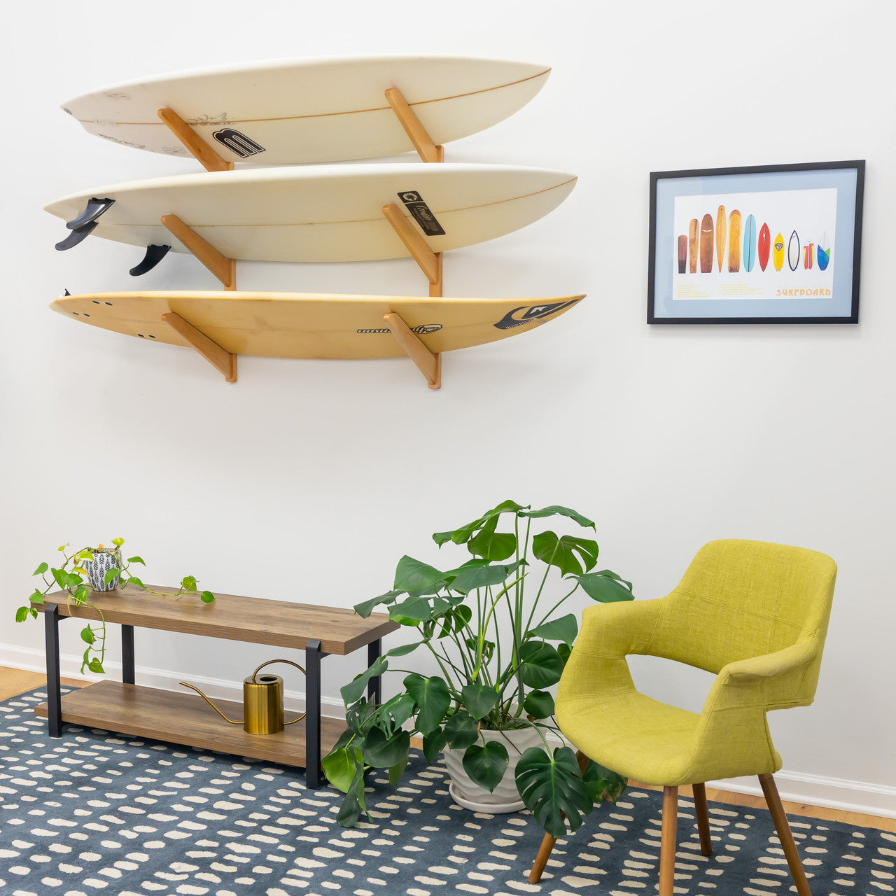 Tidytimber Surfboard Storage Wood Rack Holds 3 Surfboards 2