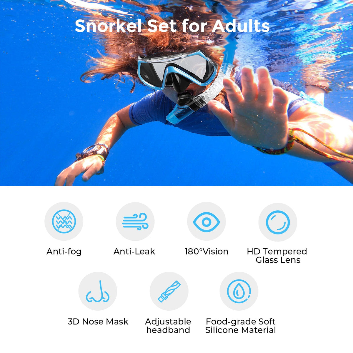 Dive Mask Snorkel Set 5