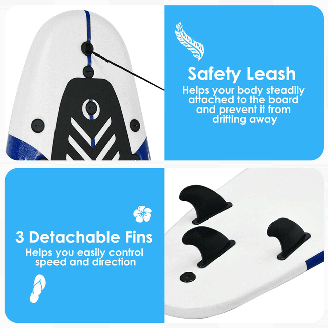 6 Inflatable Blow Up Stand Up Paddle Sup Surfboard 236206