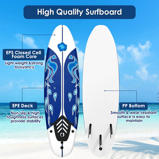 6 Inflatable Blow Up Stand Up Paddle Sup Surfboard 956908