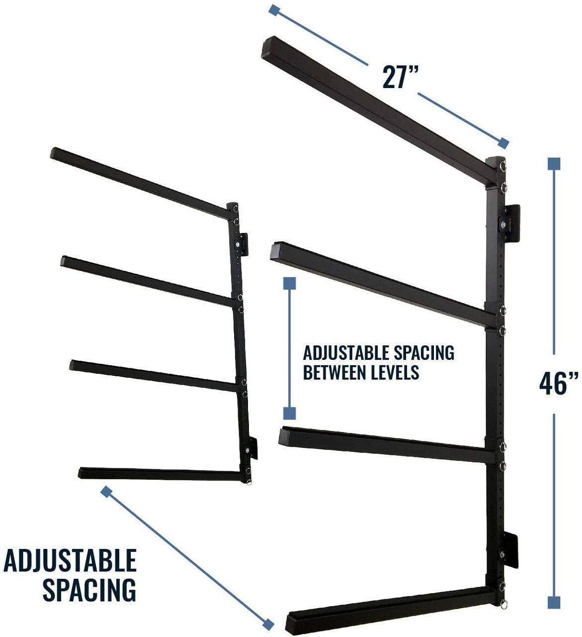 Indoor Wall Rack 46 Inch Adjustable Height Kayak Sup 5