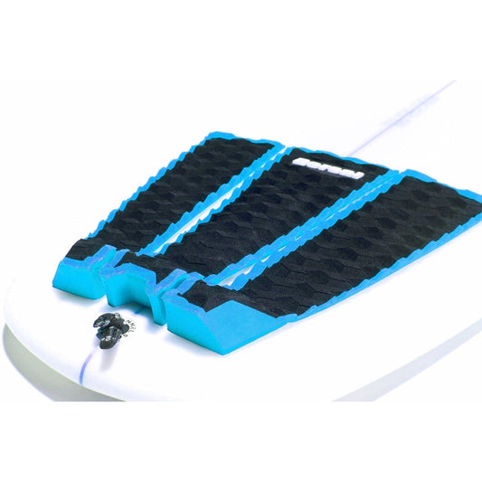 DORSAL Three 3 Piece EVA Surfboard Deck Traction Pads with Kicker Tail for Stomp Skimboards, Surf Boards, Fish Board, Funboard Black/Blue/Red