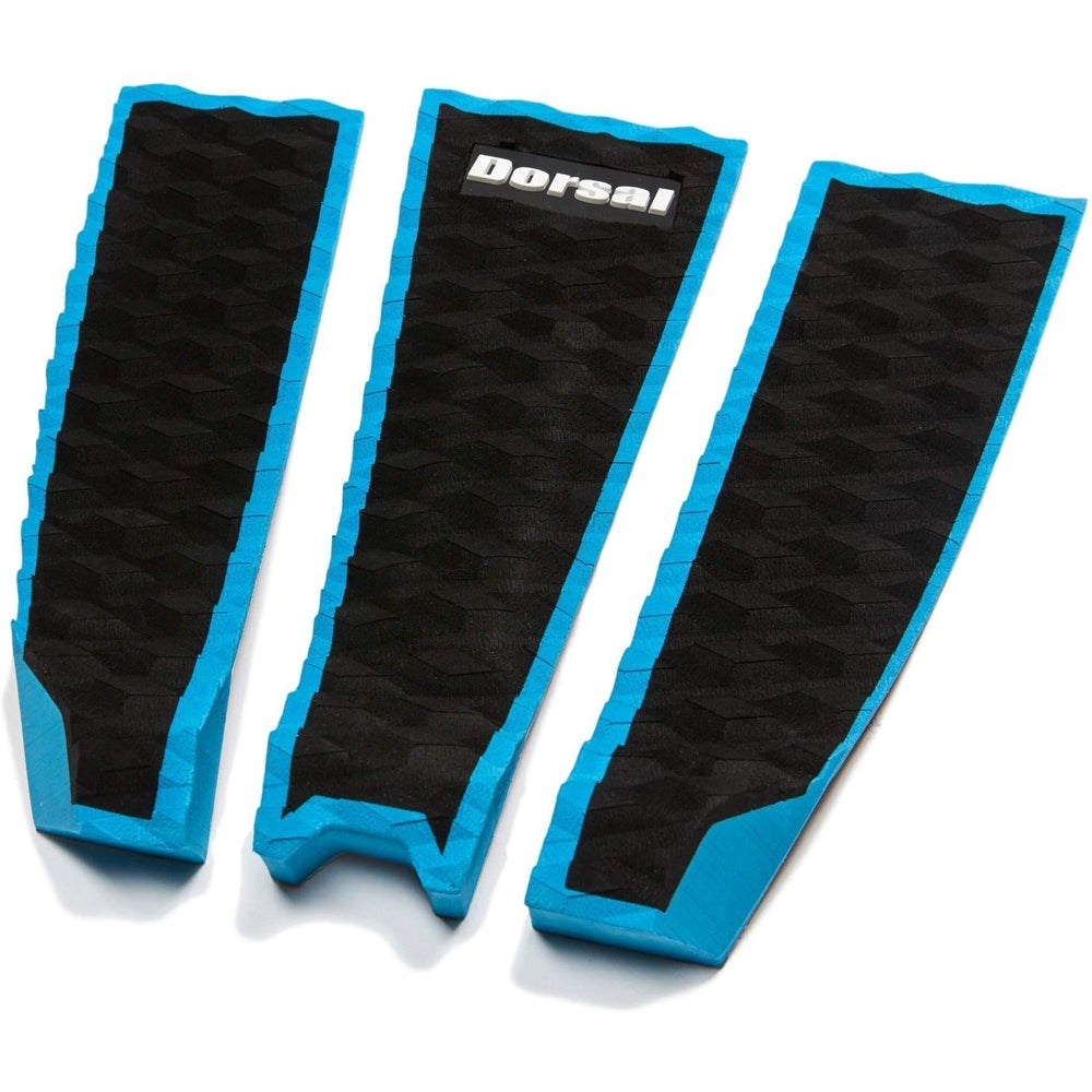 Dorsal Three 3 Piece Eva Surfboard Deck Traction Pads With Kicker Tail For Stomp Skimboards Surf Boards Fish Board Funboard Black Blue Red 2