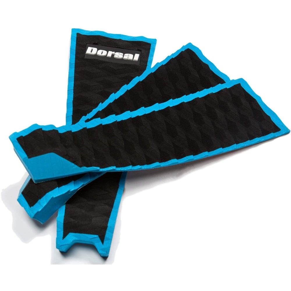 Dorsal Three 3 Piece Eva Surfboard Deck Traction Pads With Kicker Tail For Stomp Skimboards Surf Boards Fish Board Funboard Black Blue Red 4