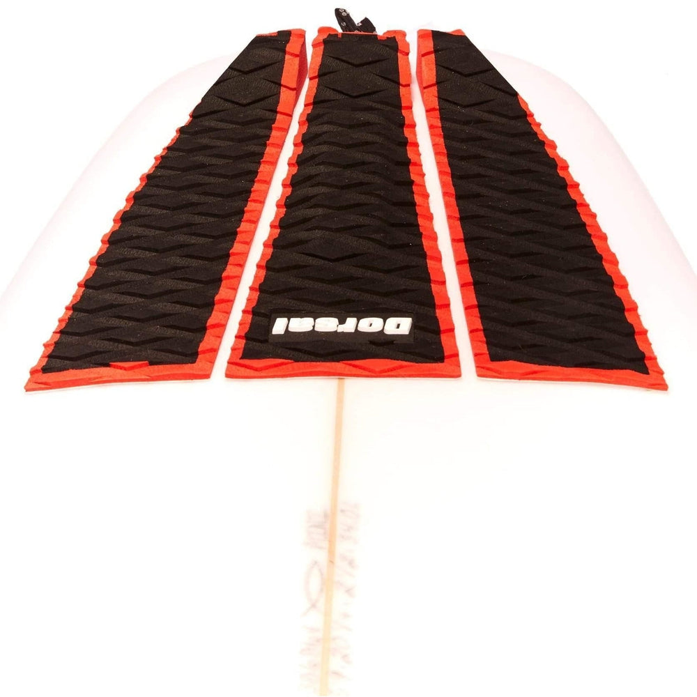 Dorsal Three 3 Piece Eva Surfboard Deck Traction Pads With Kicker Tail For Stomp Skimboards Surf Boards Fish Board Funboard Black Blue Red 10