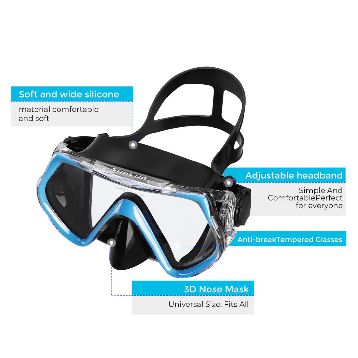 Dive Mask Snorkel Set 10