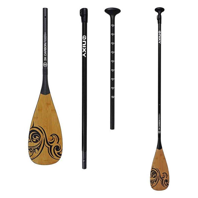 Nixy 3 Piece Adjustable 100 Carbon Fiber Sup Pro Paddle With Bamboo 5