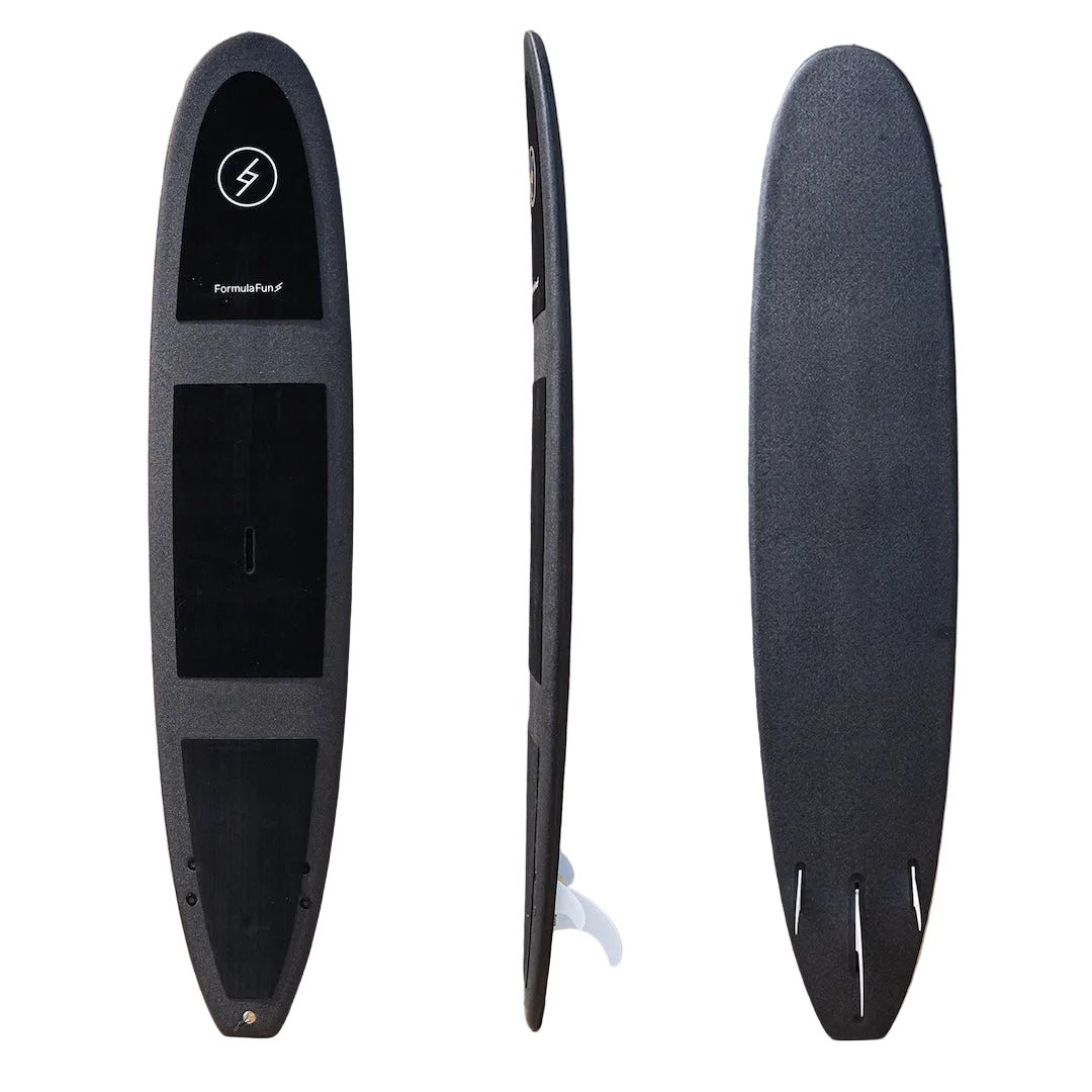 Black longboard surfboard