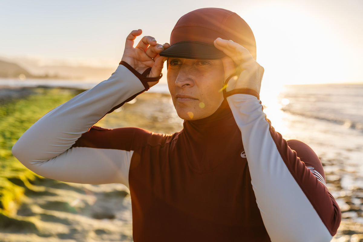 Maroon Carvico Hooded Surf Rash Guard 10