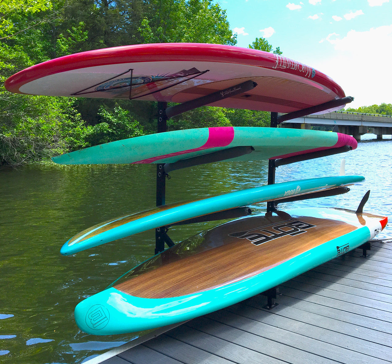 Broadwater Paddleboard Storage Adjustable Dock Rack Over The Water 4 Levels 12