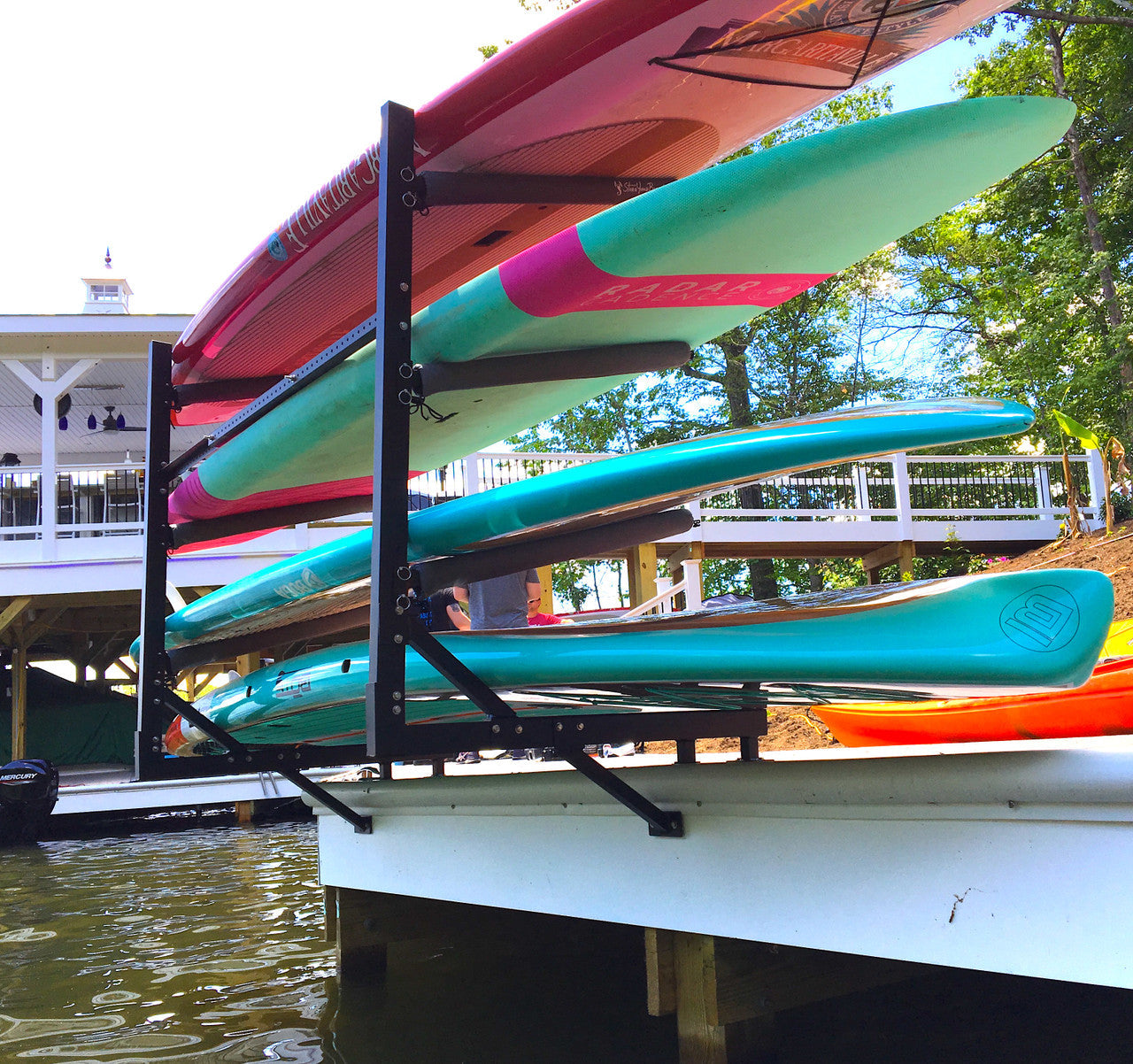 Broadwater Paddleboard Storage Adjustable Dock Rack Over The Water 4 Levels 3