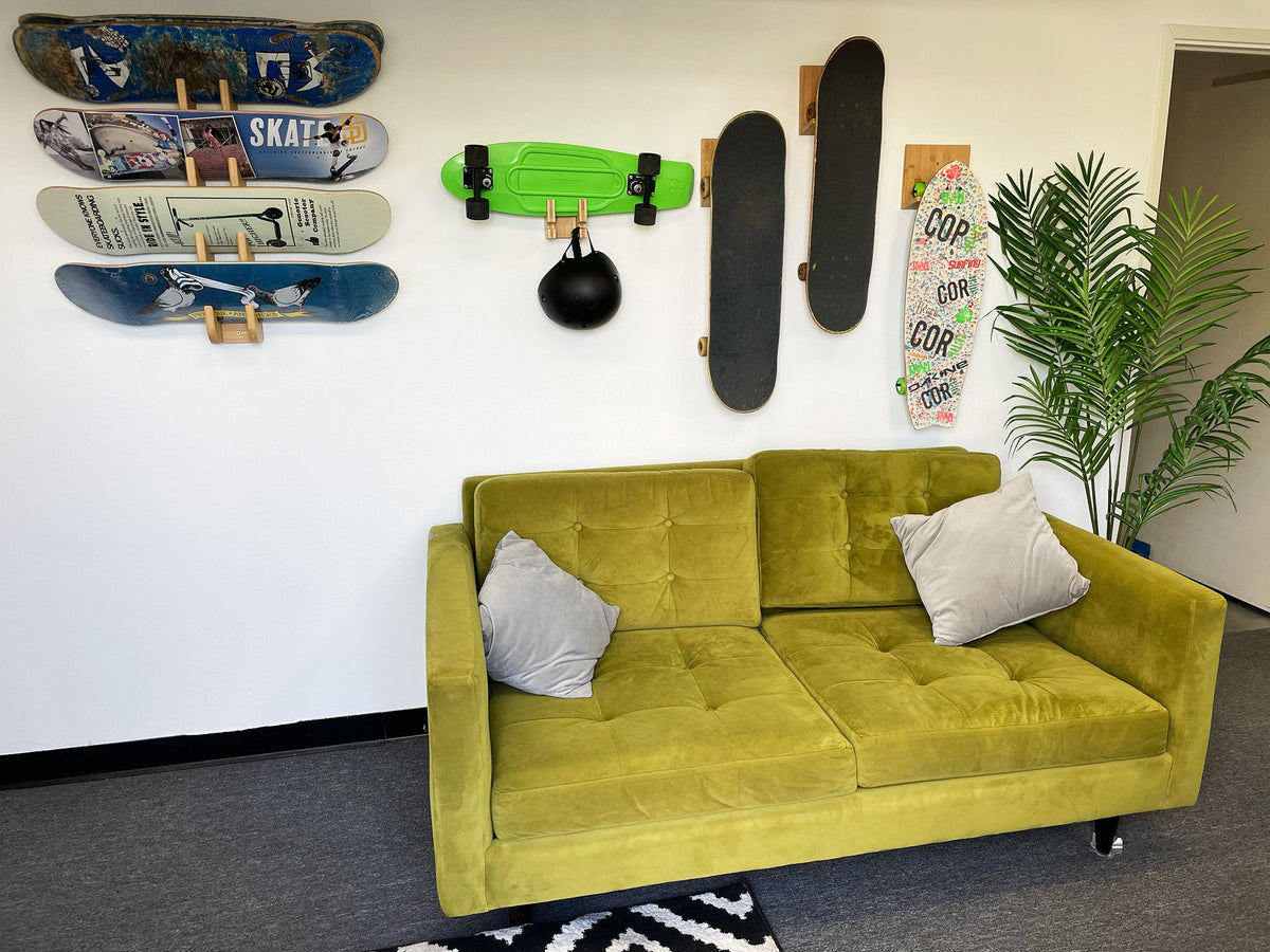 Bamboo Skateboard Wall Rack 6