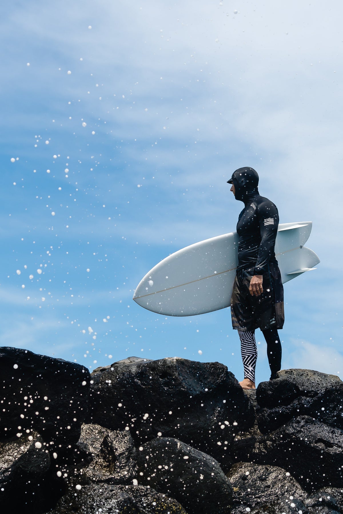Black Carvico Hooded Surf Rashguard 14