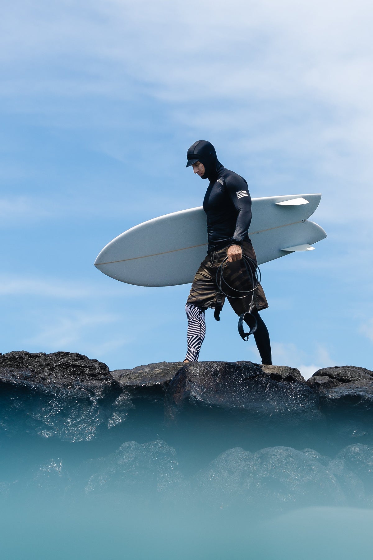 Black Carvico Hooded Surf Rashguard 12