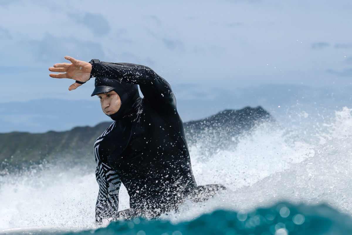 Black Carvico Hooded Surf Rashguard 13