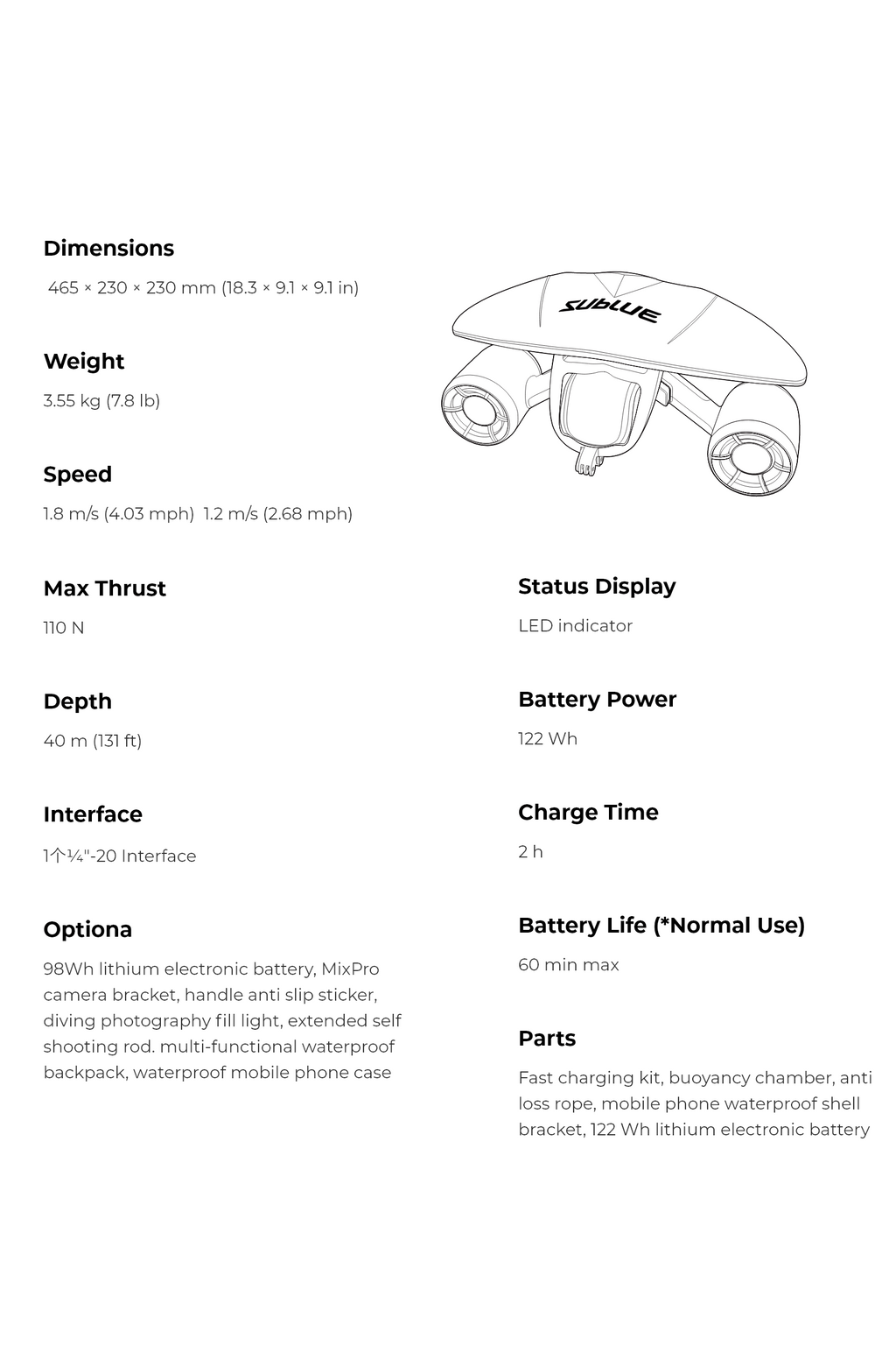 MixPro Dual-Motor Underwater Scooter 4.0mph