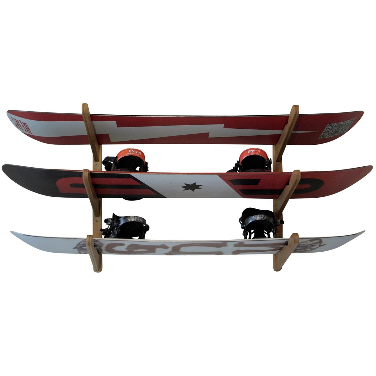 Triple Surfboard Wall Rack Bamboo Rack Perfect For Surf Wakeboards Snowboards Skateboards 8