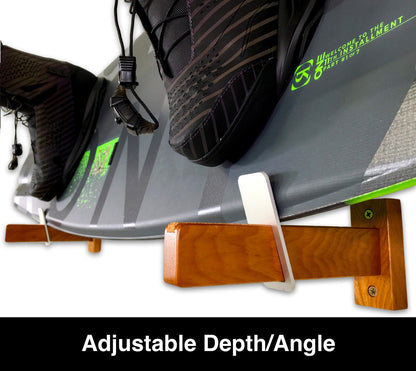 Solid Oak Wakeboard Display | Minimalist Wood Rack | Holds 20 lbs