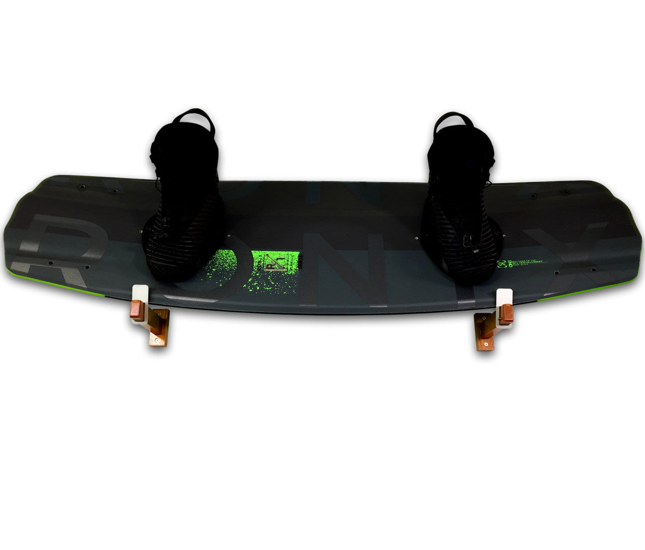 Solid Oak Wakeboard Display Minimalist Wood Rack Holds 20 Lbs 2