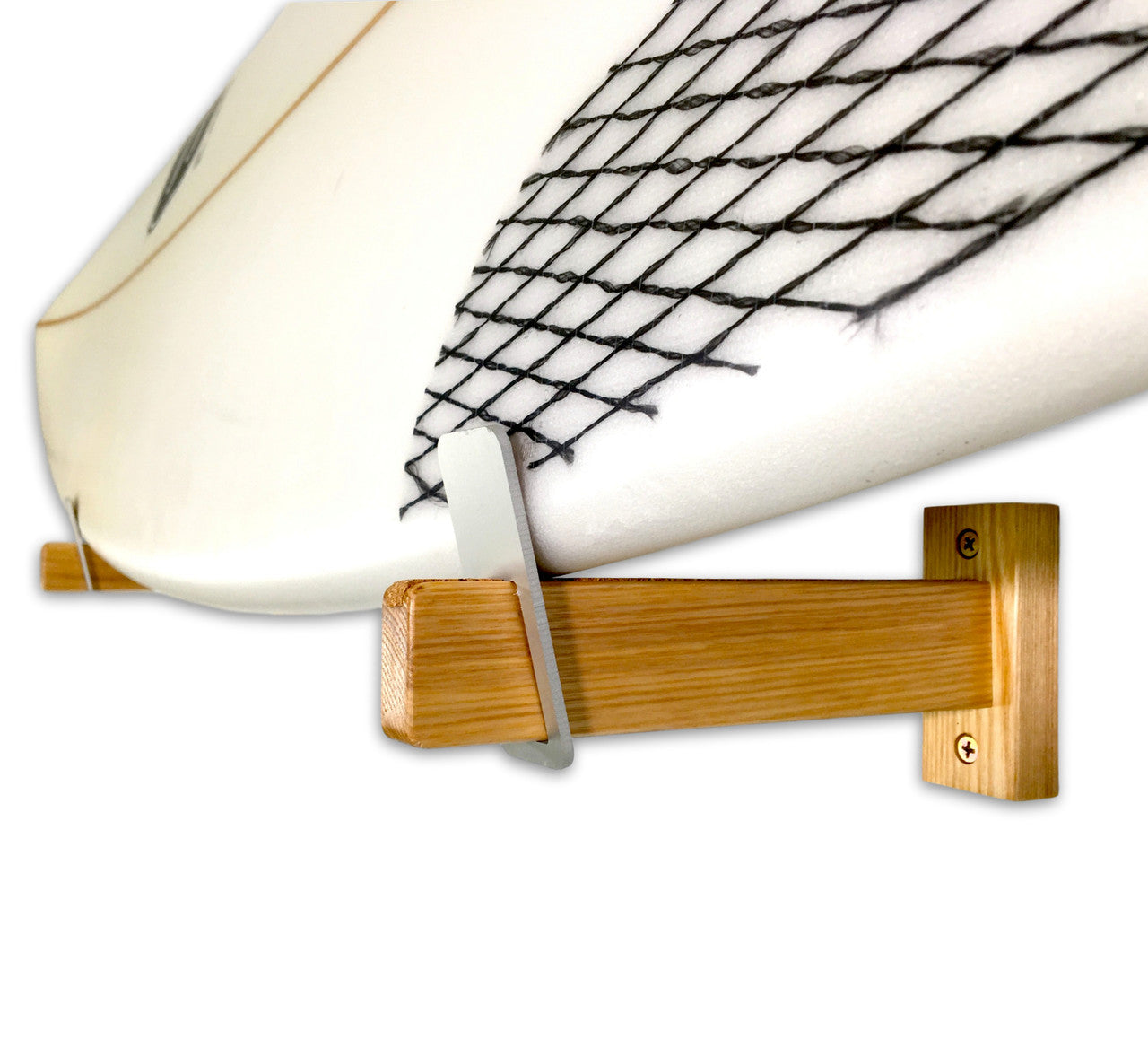 Solid Oak Surfboard Display Minimalist Wood Rack Holds 20 Lbs 2