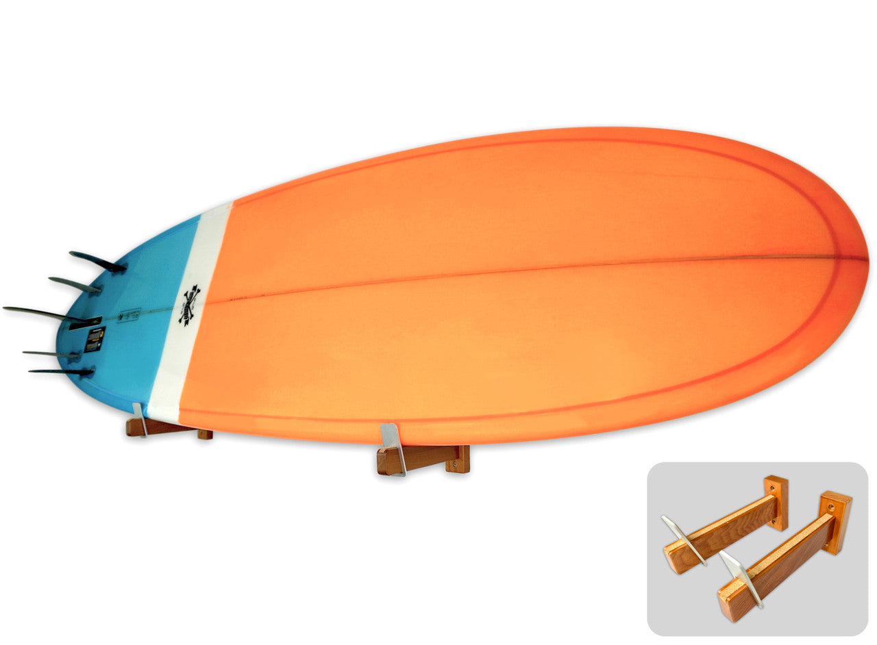 Solid Oak Surfboard Display Minimalist Wood Rack Holds 20 Lbs 5