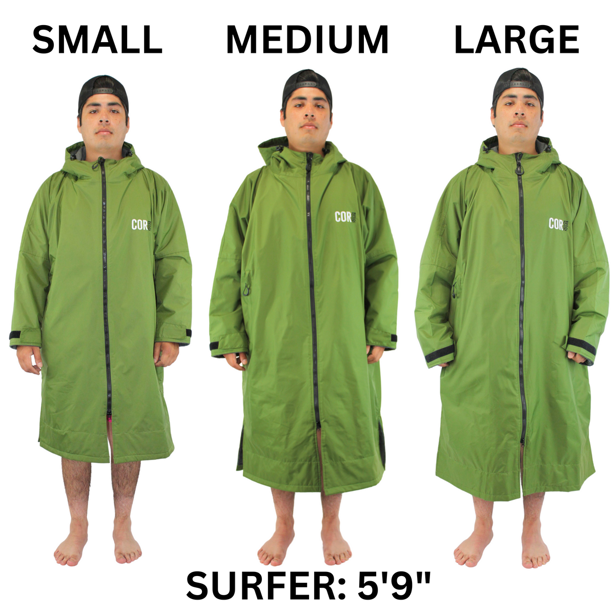 Swim Parka Jacket Size Comparison Small Medium Large
