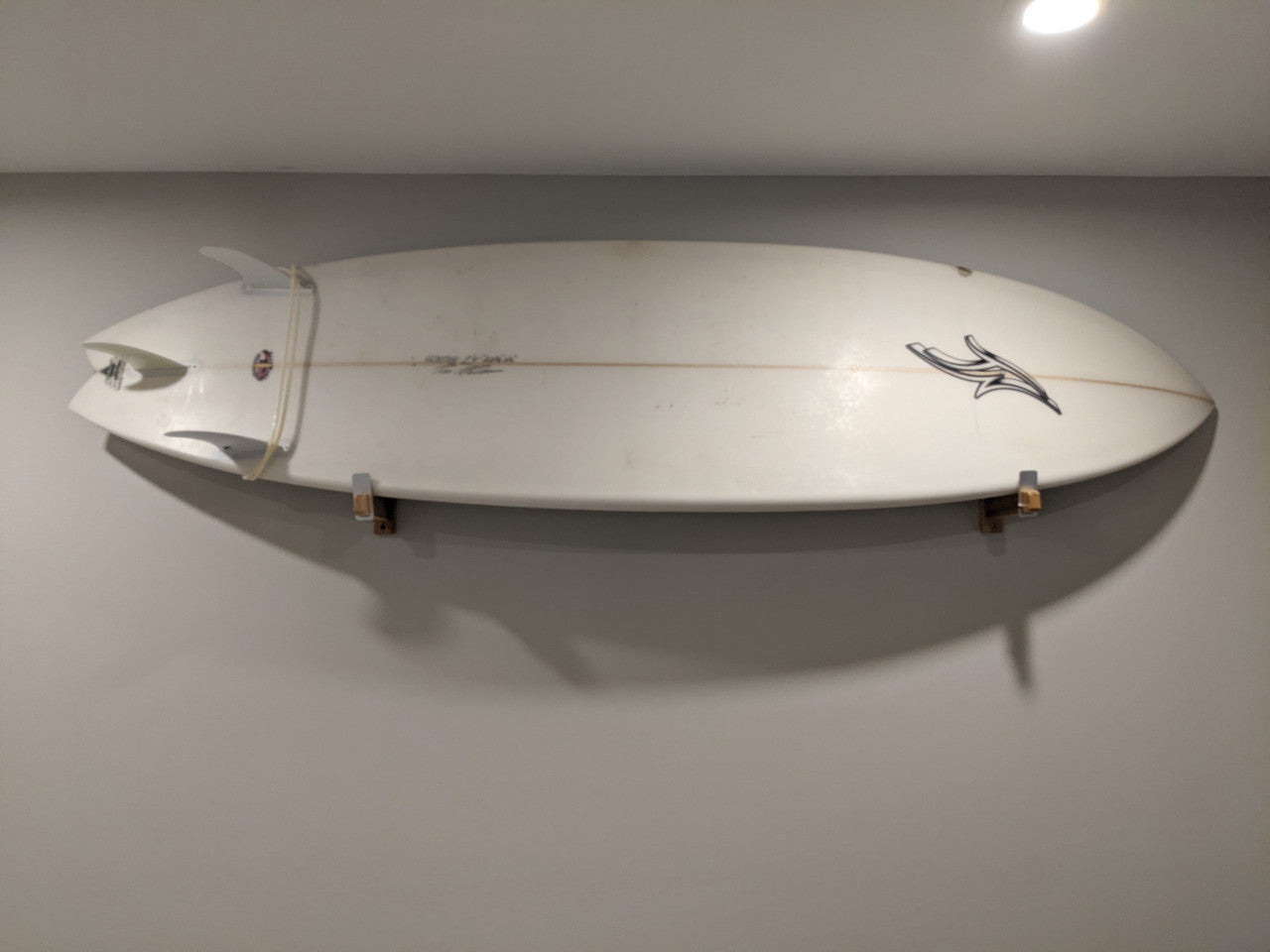 Solid Oak Surfboard Display Minimalist Wood Rack Holds 20 Lbs 6