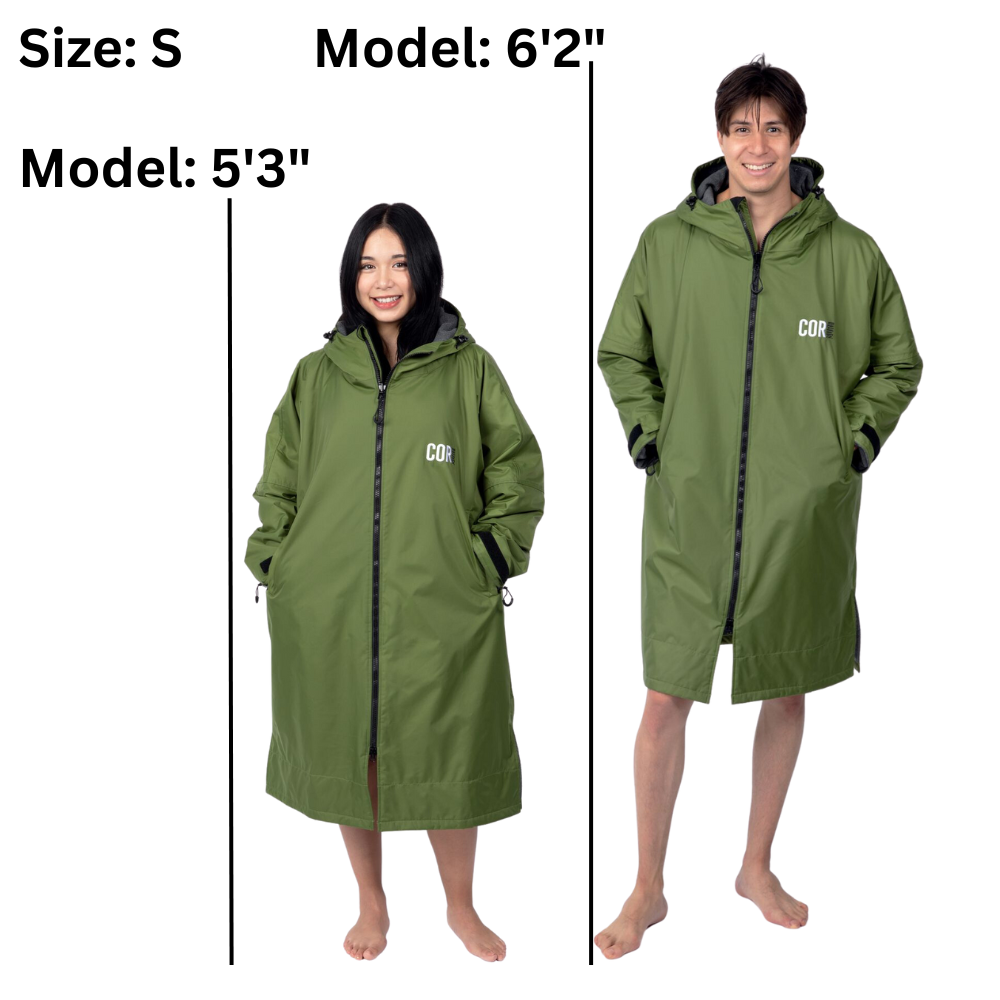 Swim Parka Jacket Green Small Size
