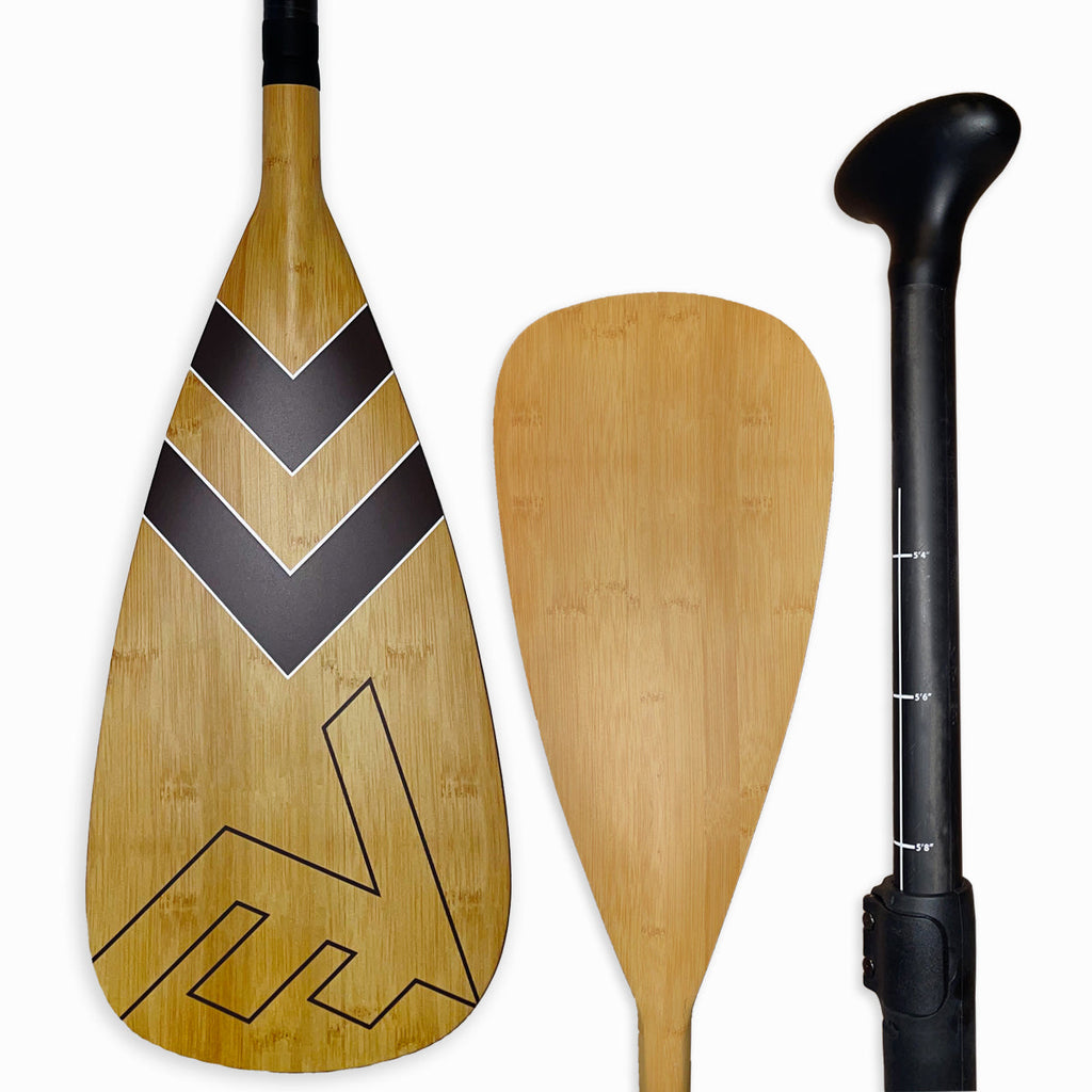 Carbon Fiberglass Adjustable Paddle With Abs Edge Bamboo Brown 4