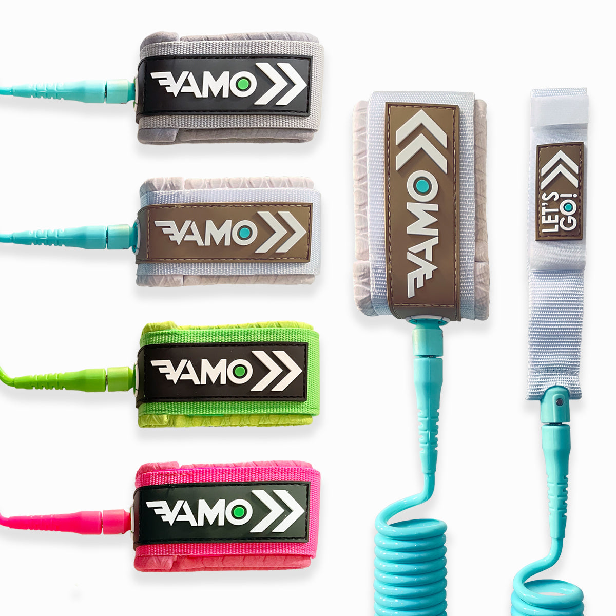 10' Full Coiled SUP Paddleboard Leash - Vibrant Collection