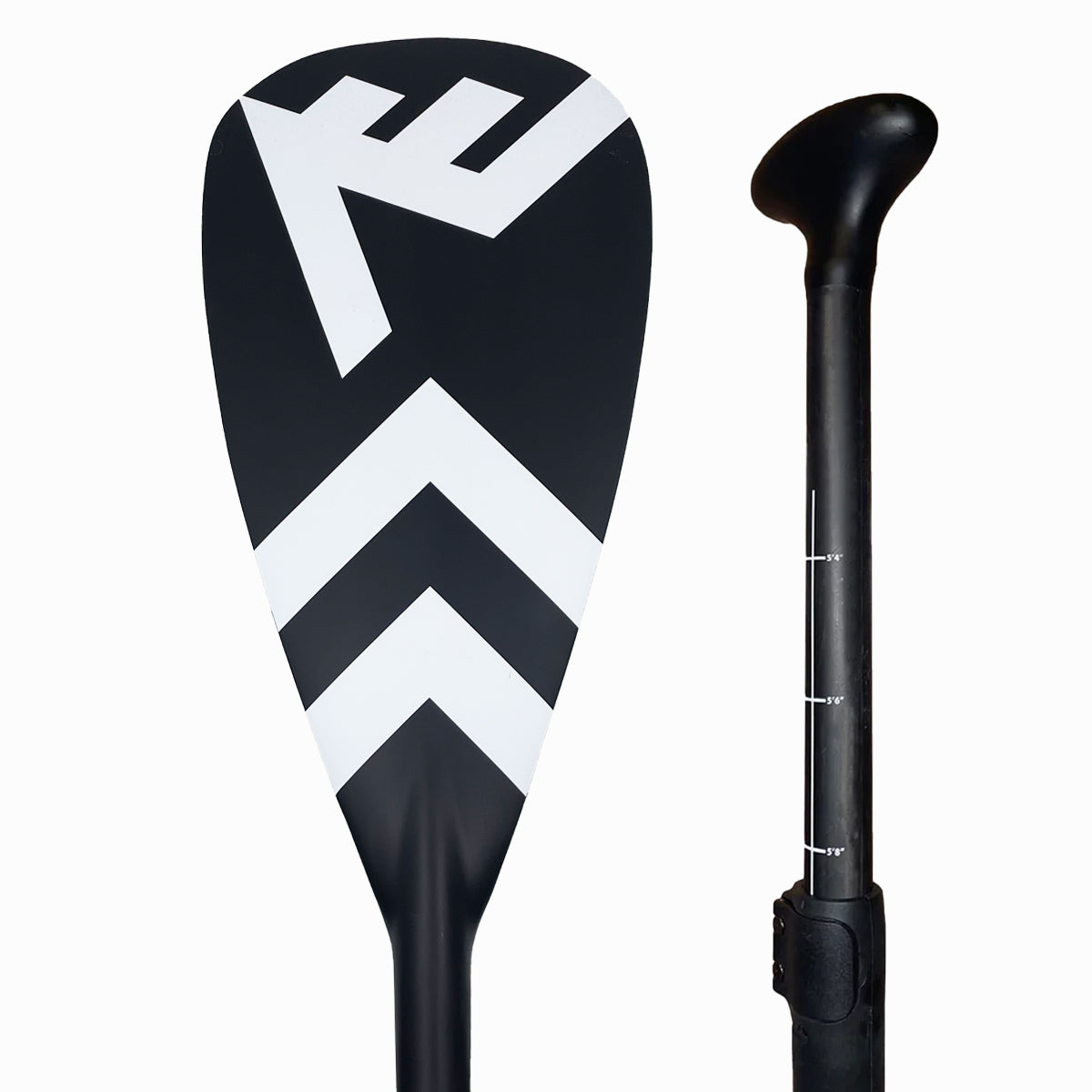 Carbon-Fiberglass Adjustable Paddle with ABS Edge  - White