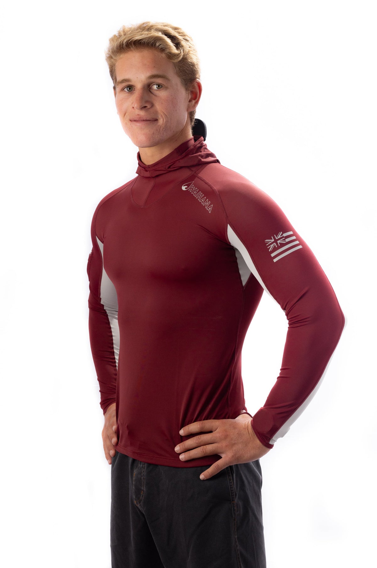 Waihana Marooncarvicohoodedsurfrashguard 4