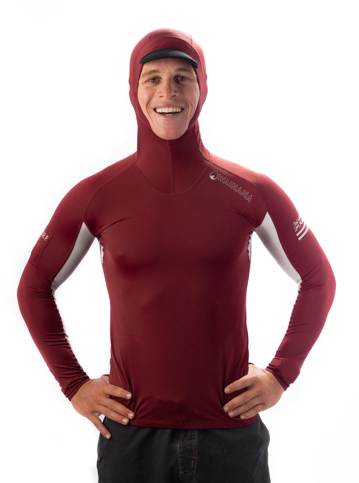 Waihana Marooncarvicohoodedsurfrashguard 5