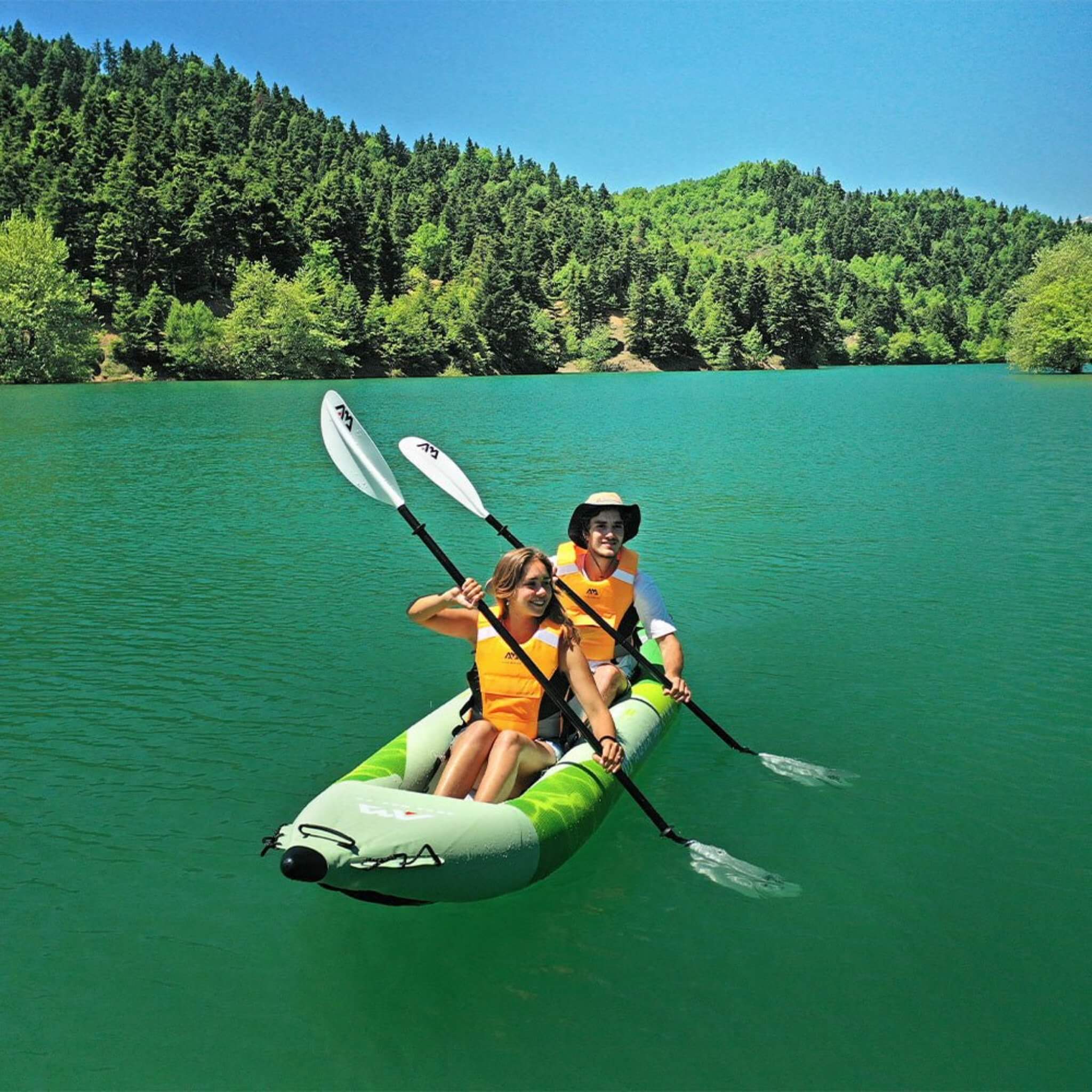 Aqua Marina Betta 2 Person Inflatable Recreational Kayak With Paddles 14Ft Be 412 Sak01375 860920