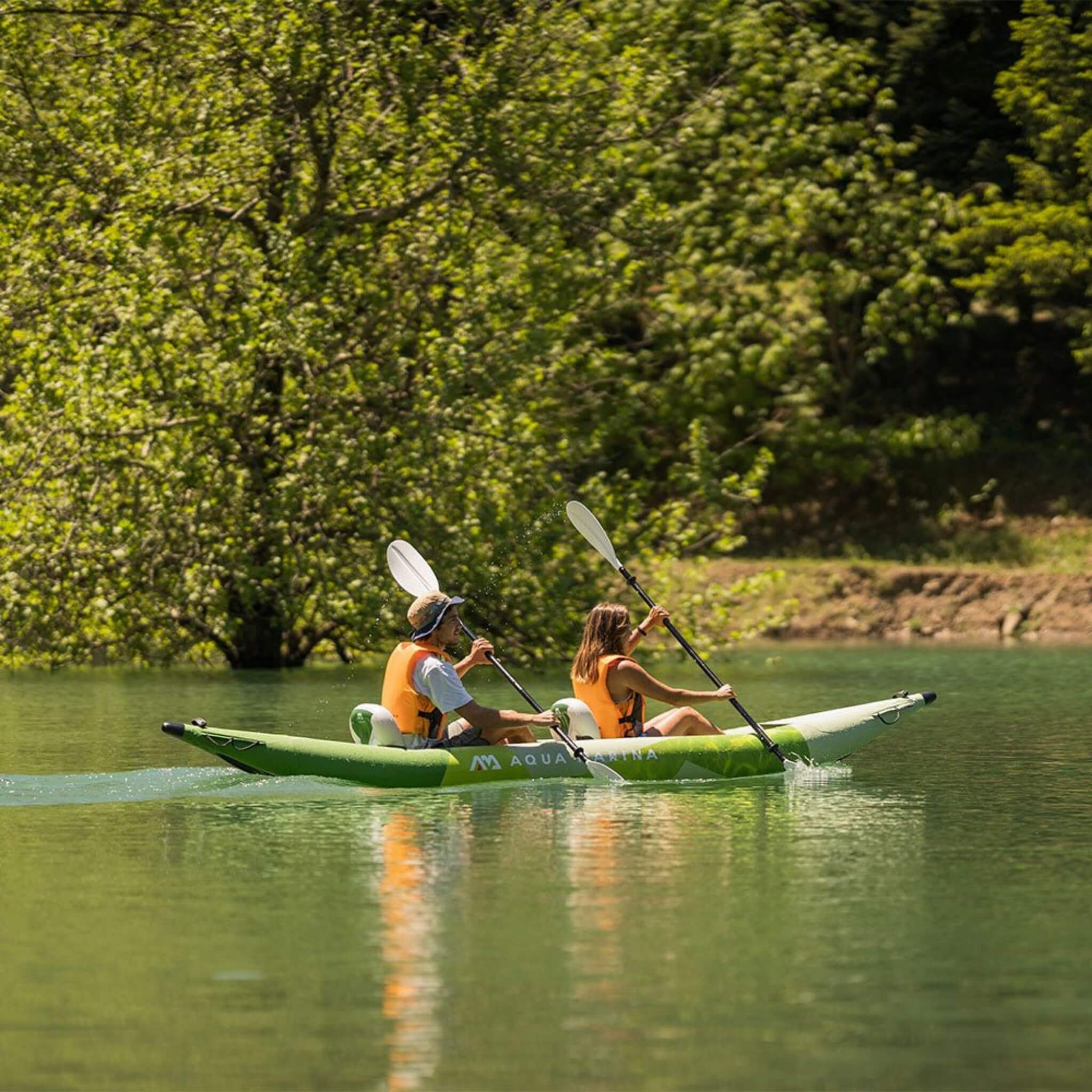 Aqua Marina Betta 2 Person Inflatable Recreational Kayak With Paddles 14Ft Be 412 Sak01375 911048