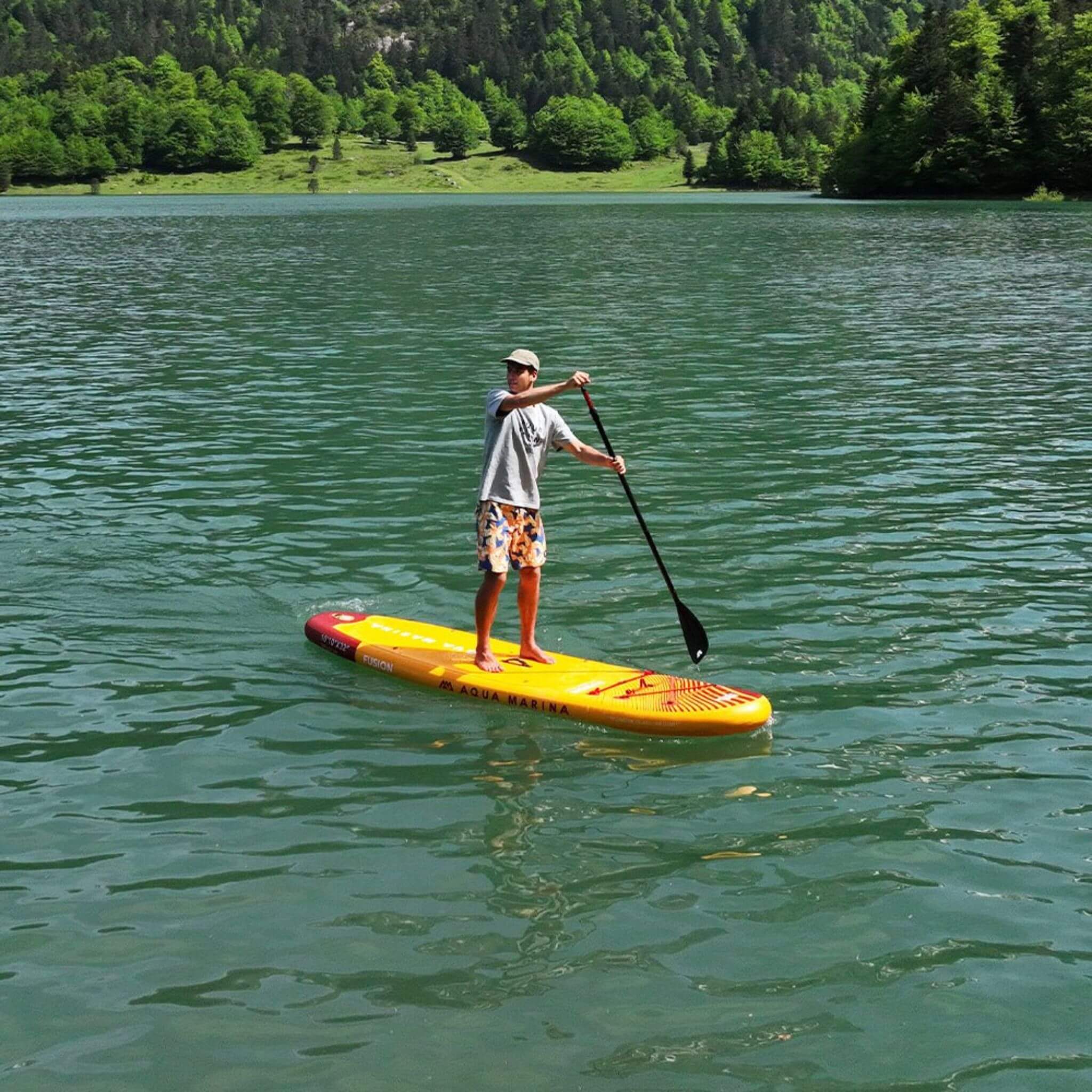 Aqua Marina Fusion Bt 23Fup Premium All Around Sup With Durable Pvc Rail Layers And New Grooved Eva Footpad 10Ft Sak37195 River Paddling