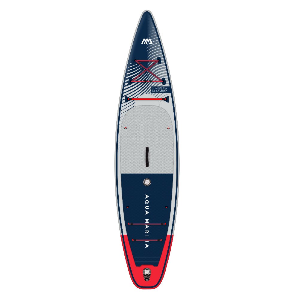 Aqua Marina Hyper Bt 23Hy02 Navy Touring Sup With Hydrodynamic Rail Edges And Adjustable Bungee 12Ft Sak23285 540313