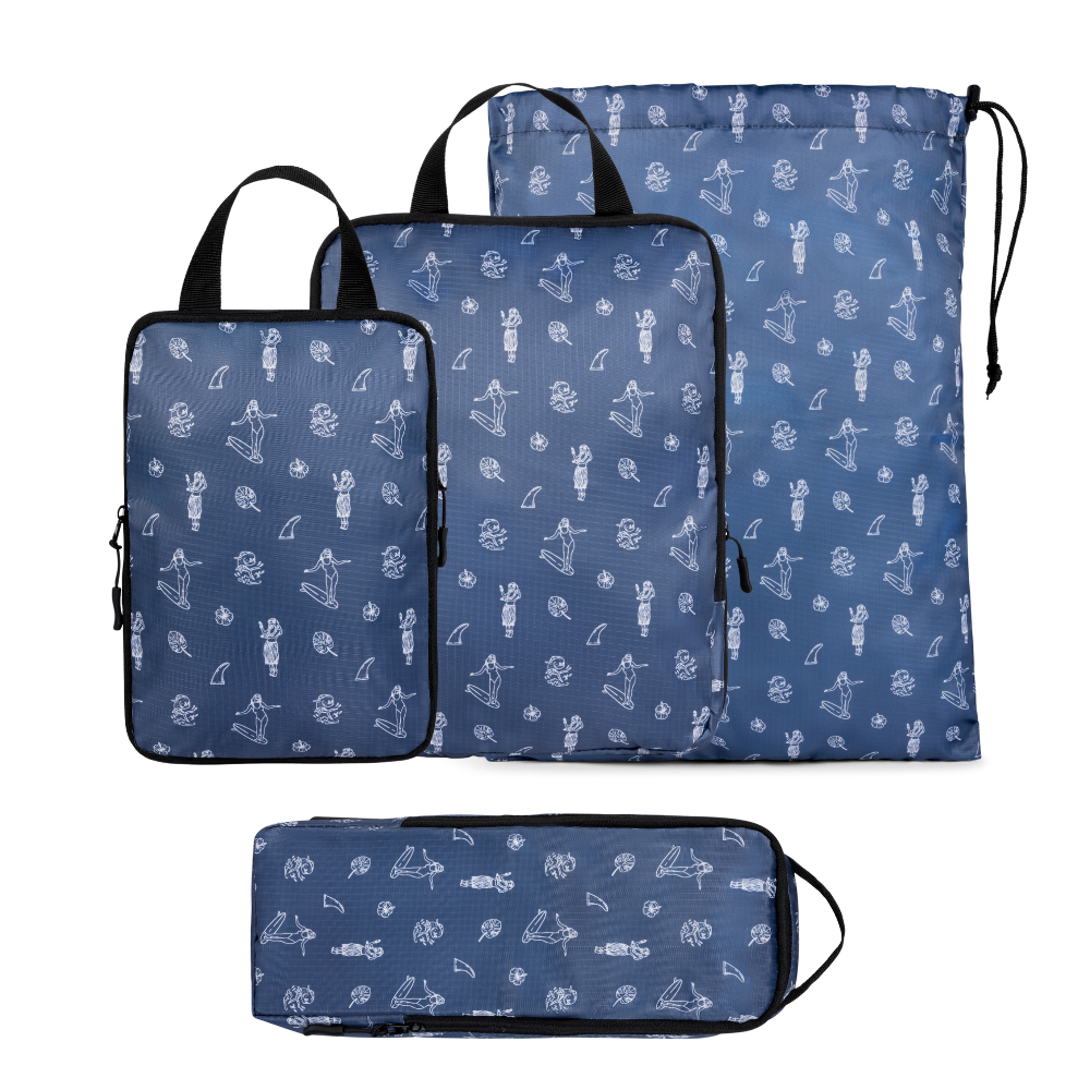 Compression Packing Cube 4 Pack Hawaiian Blue 2