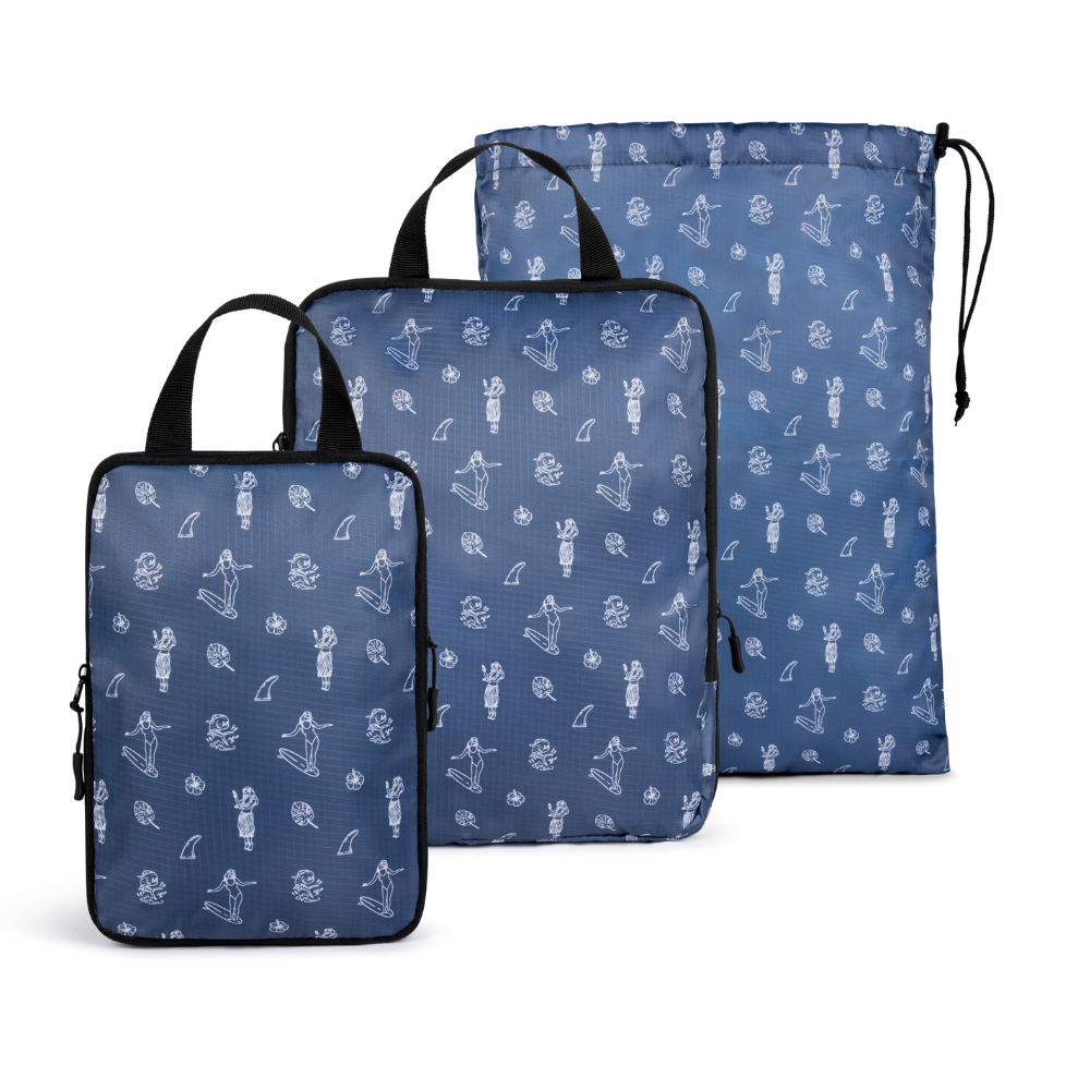 Compression Packing Cube Set Blue Hawaiian 3Pack