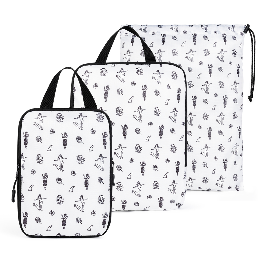 Compression Packing Cube White Hawaiian 3 Pack