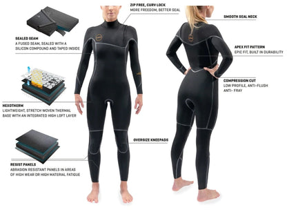 Dakine Womens Cyclone Zip Free Full 4/3mm